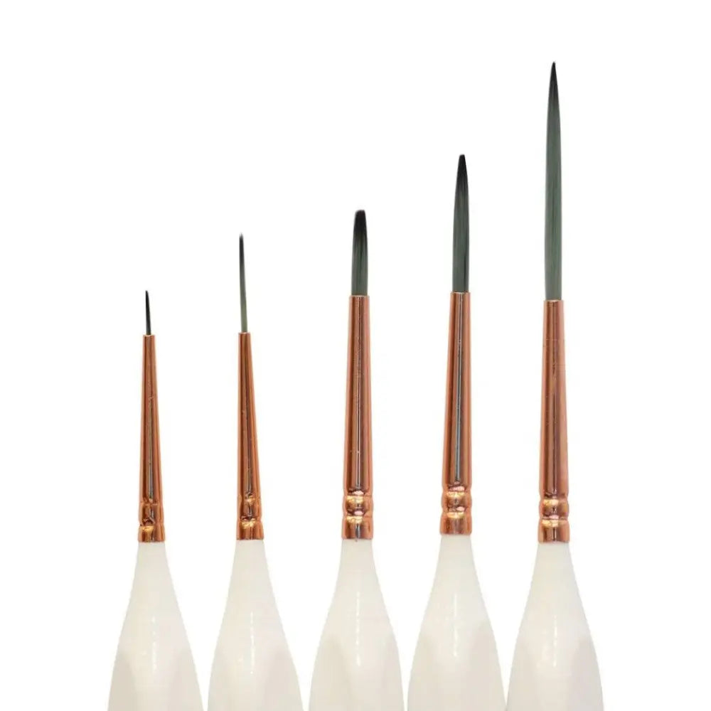 Mont Marte Detail & Liner Taklon Brush Set  (Set of 5, White) Mont Marte